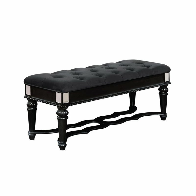 Best deal π Furniture Of America Viktoria Traditional Wood Tufted Bedroom Bench In Black π 3 Best deal π Furniture Of America Viktoria Traditional Wood Tufted Bedroom Bench In Black π - Image 3