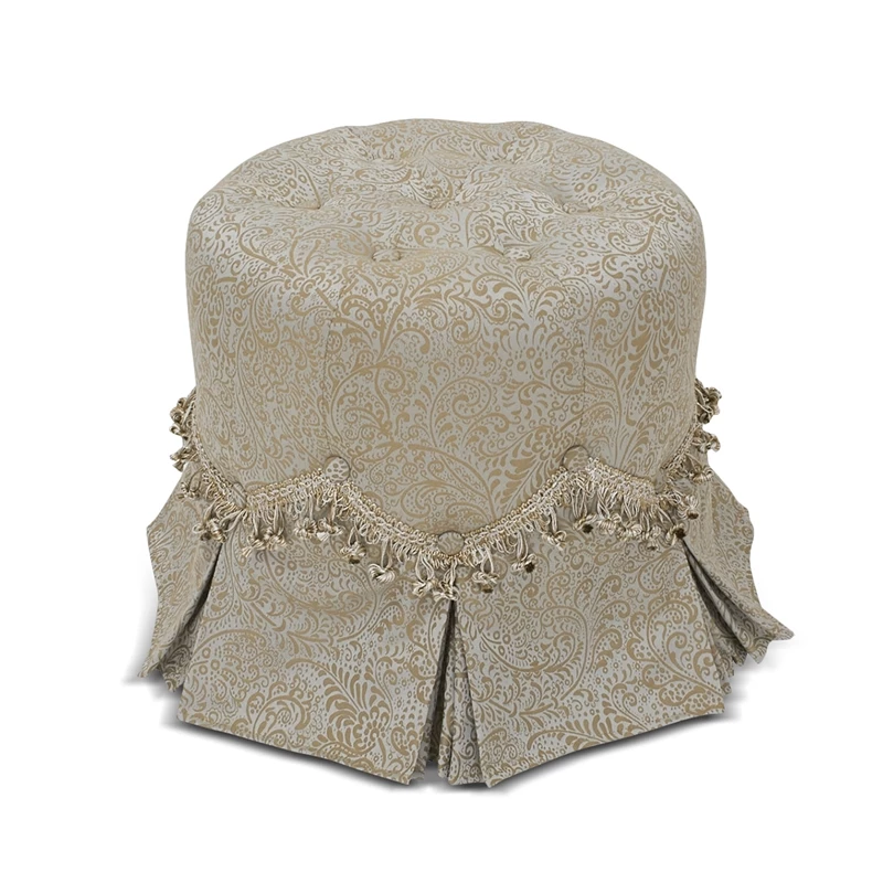 Hot Sale π Jennifer Taylor Home Polly Tufted Round Vanity Stool Pleated π Skirt Teal Tan π 2 Hot Sale π Jennifer Taylor Home Polly Tufted Round Vanity Stool Pleated π Skirt Teal Tan π - Image 2