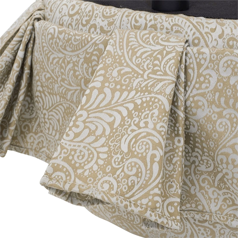 Hot Sale π Jennifer Taylor Home Polly Tufted Round Vanity Stool Pleated π Skirt Teal Tan π 5 Hot Sale π Jennifer Taylor Home Polly Tufted Round Vanity Stool Pleated π Skirt Teal Tan π - Image 5