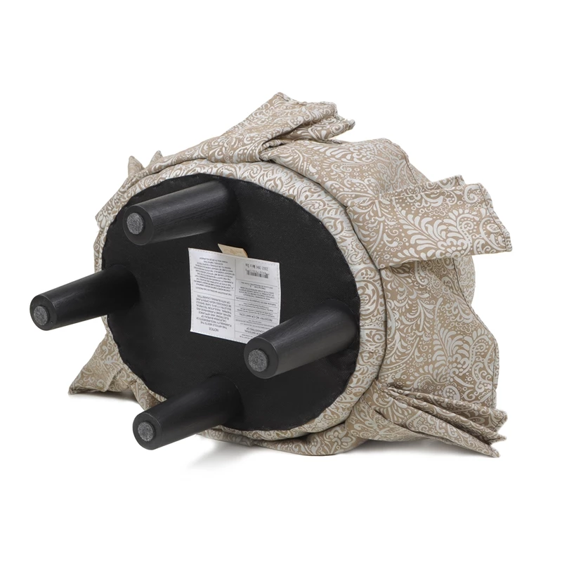 Hot Sale π Jennifer Taylor Home Polly Tufted Round Vanity Stool Pleated π Skirt Teal Tan π 8 Hot Sale π Jennifer Taylor Home Polly Tufted Round Vanity Stool Pleated π Skirt Teal Tan π - Image 8