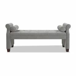 Cheap ⭐ Jennifer Taylor Home Jocelyn Tufted Roll Arm Entryway Bench Opal Grey 🧨 -Bedroom Benches Store 1871727 17 L