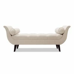 Cheapest 🎁 Jennifer Taylor Home Alma Tufted Flared Arm Entryway Bench Cream Polyester 👏 -Bedroom Benches Store 1871734 13 L
