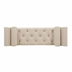 Cheapest 🎁 Jennifer Taylor Home Alma Tufted Flared Arm Entryway Bench Cream Polyester 👏 -Bedroom Benches Store 1871734 16 L