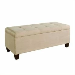 Flash Sale 🥰 Riverbay Furniture Upholstered Storage Ottoman In Beige 🔥