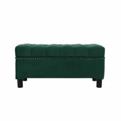 Best Sale 💯 Jennifer Taylor Home Renee Tufted Storage Bench Evergreen 😉 -Bedroom Benches Store 1900921 2 L