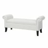 Promo 🛒 Brika Home Roll Arm Entryway Accent Bench In Bright White 👍