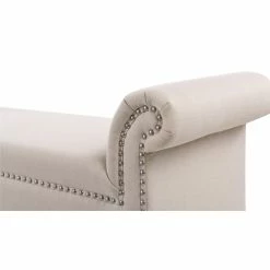 Promo ✨ Brika Home Roll Arm Entryway Accent Bench In Sky Neutral ✔️ -Bedroom Benches Store 1901594 2 L