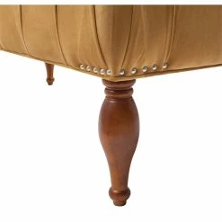 Cheap 👏 Brika Home Tufted Entryway Accent Bench In Shimmer Gold ⌛ -Bedroom Benches Store 1901597 5 L