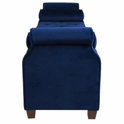 Flash Sale 👏 Brika Home Tufted Roll Arm Entryway Bench In Navy Blue 💯 -Bedroom Benches Store 1901721 3 L