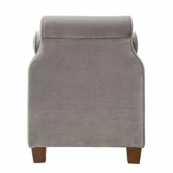 Coupon 💯 Brika Home Tufted Roll Arm Entryway Bench In Opal Gray 💯 -Bedroom Benches Store 1901722 11 L