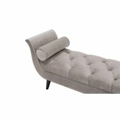 Buy 💯 Brika Home Tufted Flare Arm Entryway Bench In Opal Gray 😉 -Bedroom Benches Store 1901727 6 L