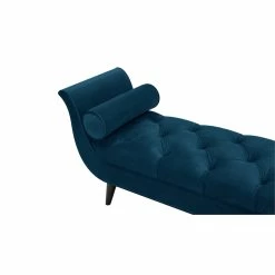 New 😉 Brika Home Tufted Flare Arm Entryway Bench In Satin Teal 💯 -Bedroom Benches Store 1901728 2 L