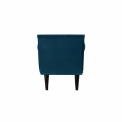 New 😉 Brika Home Tufted Flare Arm Entryway Bench In Satin Teal 💯 -Bedroom Benches Store 1901728 4 L