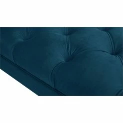 New 😉 Brika Home Tufted Flare Arm Entryway Bench In Satin Teal 💯 -Bedroom Benches Store 1901728 7 L