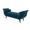 New 😉 Brika Home Tufted Flare Arm Entryway Bench In Satin Teal 💯