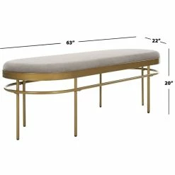 Outlet 🔔 Safavieh Sylva Velvet Bedroom Bench In Gray And Gold 😉 -Bedroom Benches Store 1905925 6 L