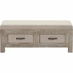 Best Sale 💯 Truly Home ClickDecor Cottage Upholstered Storage Bench Weathered Ash 💯 -Bedroom Benches Store 1906809 1 L