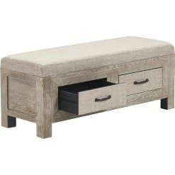 Best Sale 💯 Truly Home ClickDecor Cottage Upholstered Storage Bench Weathered Ash 💯 -Bedroom Benches Store 1906809 4 L