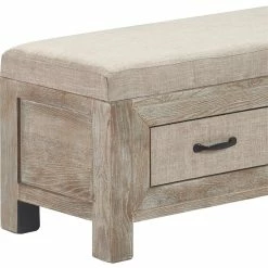 Best Sale 💯 Truly Home ClickDecor Cottage Upholstered Storage Bench Weathered Ash 💯 -Bedroom Benches Store 1906809 6 L