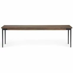 Deals ❤️ Simpli Home Stockton 63" Modern Industrial Solid Wood Bench In Warm Medium Brown 👍 -Bedroom Benches Store 1907991 2 L