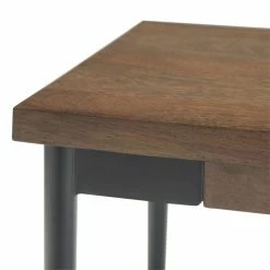 Deals ❤️ Simpli Home Stockton 63" Modern Industrial Solid Wood Bench In Warm Medium Brown 👍 -Bedroom Benches Store 1907991 6 L