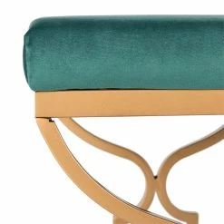 Coupon 🥰 Safavieh Juliet Upholstered Bench In Emerald And Gold ❤️ -Bedroom Benches Store 1936092 5 L