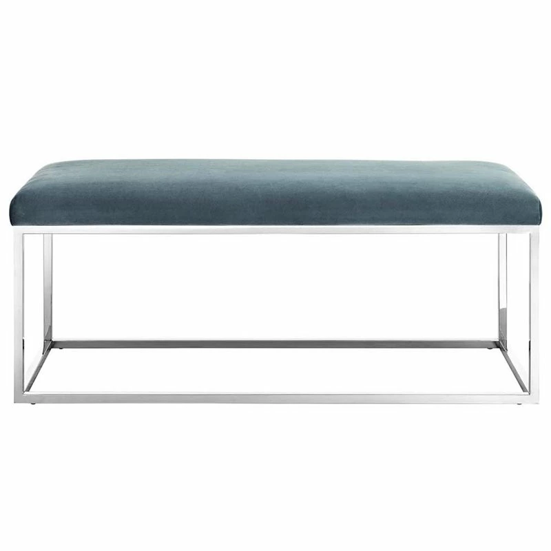 Best deal π₯ Modway Anticipate Velvet Bench In Sea Blue And Silver π 3 Best deal π₯ Modway Anticipate Velvet Bench In Sea Blue And Silver π - Image 3