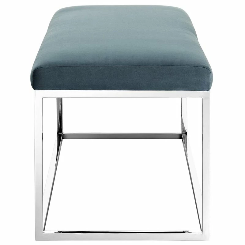 Best deal π₯ Modway Anticipate Velvet Bench In Sea Blue And Silver π 4 Best deal π₯ Modway Anticipate Velvet Bench In Sea Blue And Silver π - Image 4