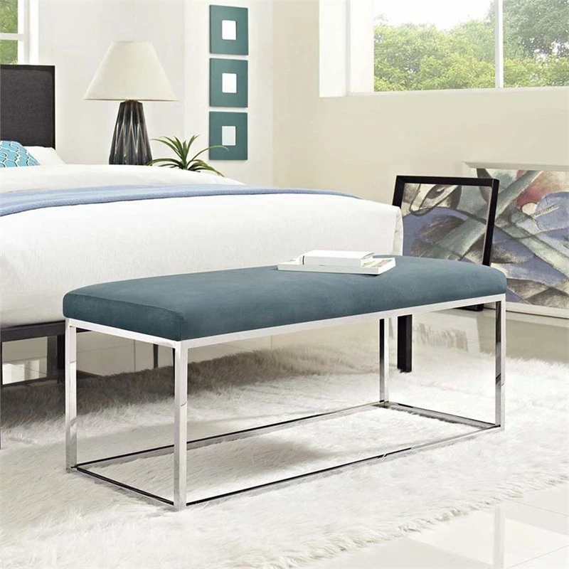 Best deal π₯ Modway Anticipate Velvet Bench In Sea Blue And Silver π 5 Best deal π₯ Modway Anticipate Velvet Bench In Sea Blue And Silver π - Image 5