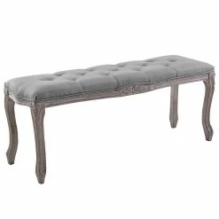 Brand new π Modway Regal Traditional Tufted Bench In Light Gray π₯°