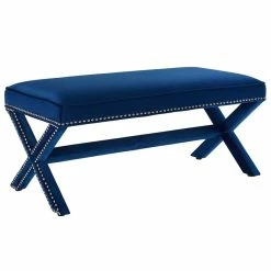 Outlet π Modway Rivet Velvet Bench In Navy π₯
