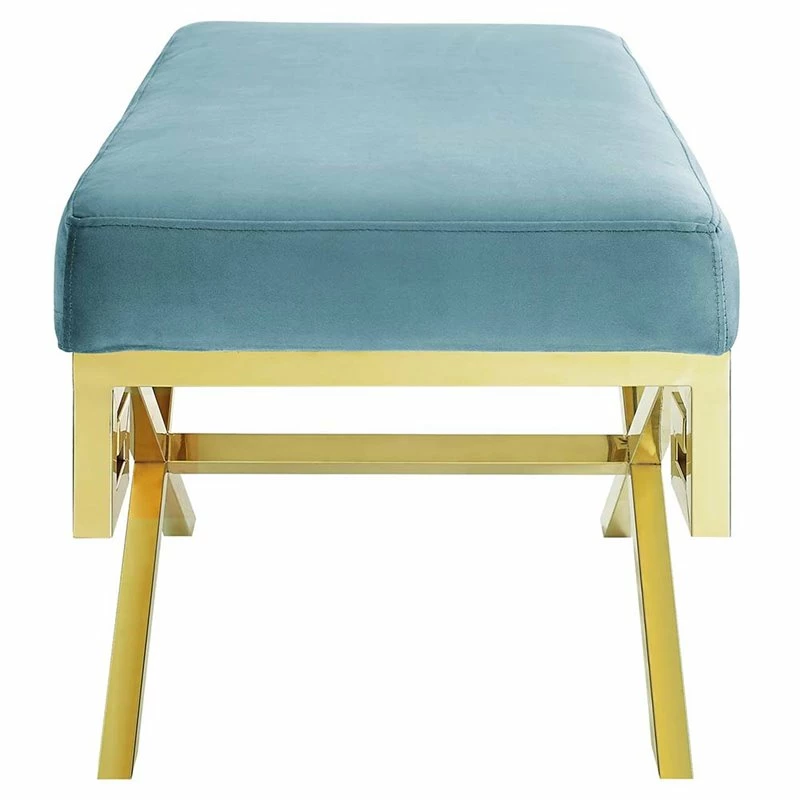 Discount β Modway Rove Velvet Bench In Gold And Sea Blue π₯ 4 Discount β Modway Rove Velvet Bench In Gold And Sea Blue π₯ - Image 4