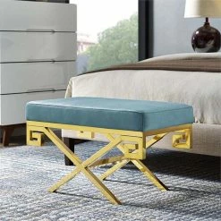 Discount β Modway Rove Velvet Bench In Gold And Sea Blue π₯ 10 Discount β Modway Rove Velvet Bench In Gold And Sea Blue π₯ -Bedroom Benches Store 1946246 4 L