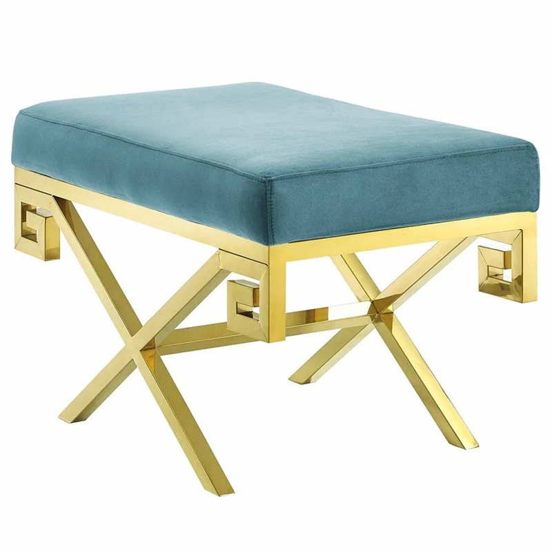 Discount β Modway Rove Velvet Bench In Gold And Sea Blue π₯ 1 Discount β Modway Rove Velvet Bench In Gold And Sea Blue π₯
