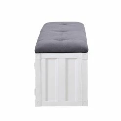 Flash Sale π ACME Furniture ACME Cargo Storage Bedroom Bench In Gray Fabric & White β¨ 7 Flash Sale π ACME Furniture ACME Cargo Storage Bedroom Bench In Gray Fabric & White β¨ -Bedroom Benches Store 1947414 2 L