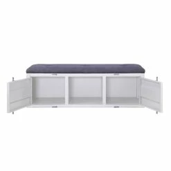 Flash Sale π ACME Furniture ACME Cargo Storage Bedroom Bench In Gray Fabric & White β¨ 8 Flash Sale π ACME Furniture ACME Cargo Storage Bedroom Bench In Gray Fabric & White β¨ -Bedroom Benches Store 1947414 3 L