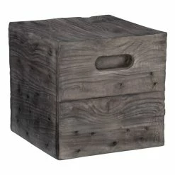 Outlet 🤩 Linon Warner Resin Crate Accent Table In Gray ⌛