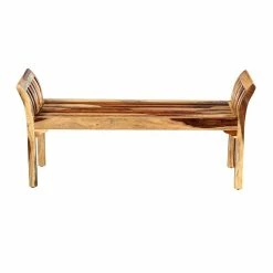 Buy π Hawthorne Collections Solid Sheesham Wood Bench - Harvest π 8 Buy π Hawthorne Collections Solid Sheesham Wood Bench - Harvest π -Bedroom Benches Store 1966845 3 L