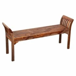 Buy π Hawthorne Collections Solid Sheesham Wood Bench - Harvest π