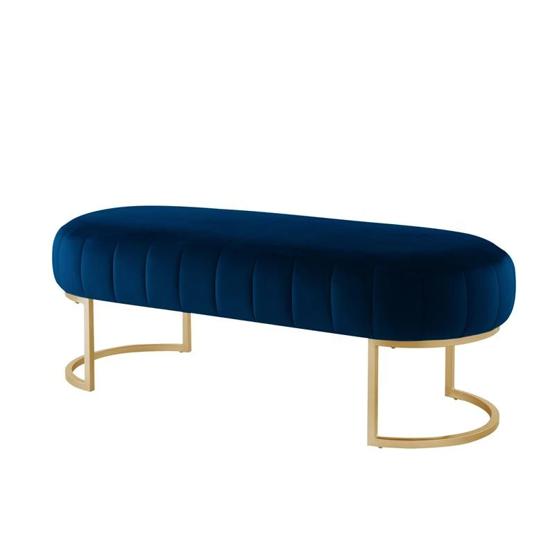 Wholesale π Posh Living Nicole Miller Orpheus Modern Velvet Bench In Navy Blue/Gold π 1 Wholesale π Posh Living Nicole Miller Orpheus Modern Velvet Bench In Navy Blue/Gold π
