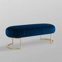 Wholesale π Posh Living Nicole Miller Orpheus Modern Velvet Bench In Navy Blue/Gold π 12 Wholesale π Posh Living Nicole Miller Orpheus Modern Velvet Bench In Navy Blue/Gold π -Bedroom Benches Store 1970756 4 L