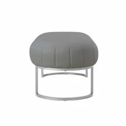 Wholesale 🧨 Posh Living Nicole Miller Orpheus Modern Faux Leather Bench In Gray/Silver 🎁 -Bedroom Benches Store 1970771 3 L