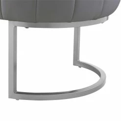 Wholesale 🧨 Posh Living Nicole Miller Orpheus Modern Faux Leather Bench In Gray/Silver 🎁 -Bedroom Benches Store 1970771 5 L