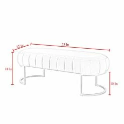 Wholesale 🧨 Posh Living Nicole Miller Orpheus Modern Faux Leather Bench In Gray/Silver 🎁 -Bedroom Benches Store 1970771 7 L