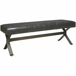 Buy 🧨 Ashley Furniture Ashley Lariland Faux Leather Bench In Black 💯