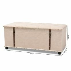 Budget ✨ Baxton Studio Kyra Fabric Upholstered Coffee Table With Storage In Beige ⌛ 13 Budget ✨ Baxton Studio Kyra Fabric Upholstered Coffee Table With Storage In Beige ⌛ -Bedroom Benches Store 1975642 10 L