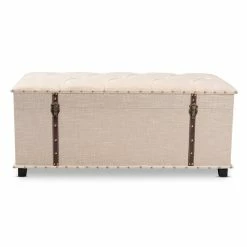 Budget ✨ Baxton Studio Kyra Fabric Upholstered Coffee Table With Storage In Beige ⌛ 14 Budget ✨ Baxton Studio Kyra Fabric Upholstered Coffee Table With Storage In Beige ⌛ -Bedroom Benches Store 1975642 2 L