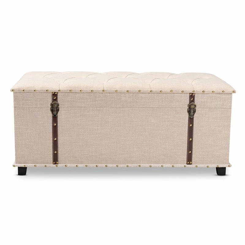 Budget ✨ Baxton Studio Kyra Fabric Upholstered Coffee Table With Storage In Beige ⌛ 4 Budget ✨ Baxton Studio Kyra Fabric Upholstered Coffee Table With Storage In Beige ⌛ - Image 4