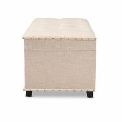 Budget ✨ Baxton Studio Kyra Fabric Upholstered Coffee Table With Storage In Beige ⌛ 15 Budget ✨ Baxton Studio Kyra Fabric Upholstered Coffee Table With Storage In Beige ⌛ -Bedroom Benches Store 1975642 3 L