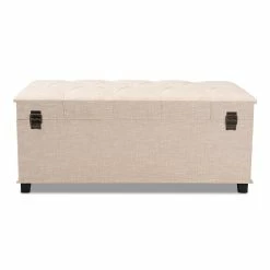 Budget ✨ Baxton Studio Kyra Fabric Upholstered Coffee Table With Storage In Beige ⌛ 16 Budget ✨ Baxton Studio Kyra Fabric Upholstered Coffee Table With Storage In Beige ⌛ -Bedroom Benches Store 1975642 4 L
